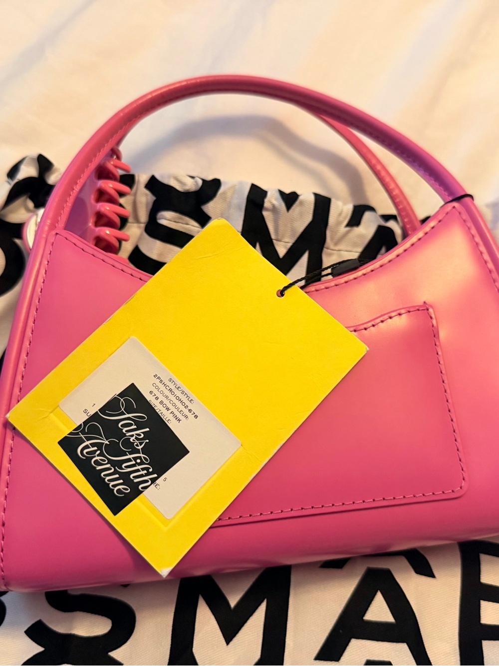 Marc Jacob’s Hot Pink Mini Top-Handle Bag with Hair Clip